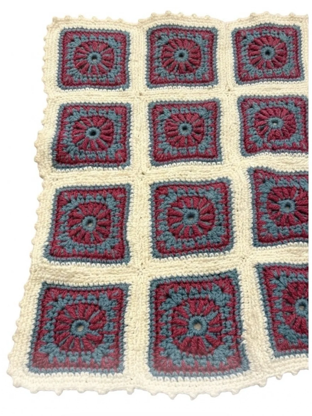 Handmade VTG Roseann/Big Bang Theory Granycore crochet afghan 70”x54”